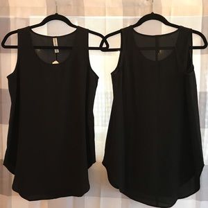 2 New Small black dressy tank tops.